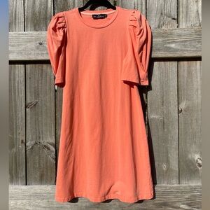 Pomander Place Coral Puff Sleeve Dress Size S